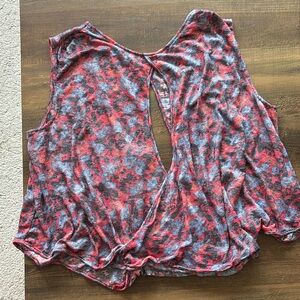 Free People floral suplice faux wrap Top M